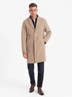 Ombre Men's lightweight single-breasted coat - beige