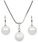 Levien Sada náhrdelníku a náušnic Pearl Pearlescent White SET-041