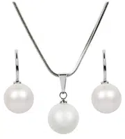 Levien Sada náhrdelníku a náušnic Pearl Pearlescent White SET-041
