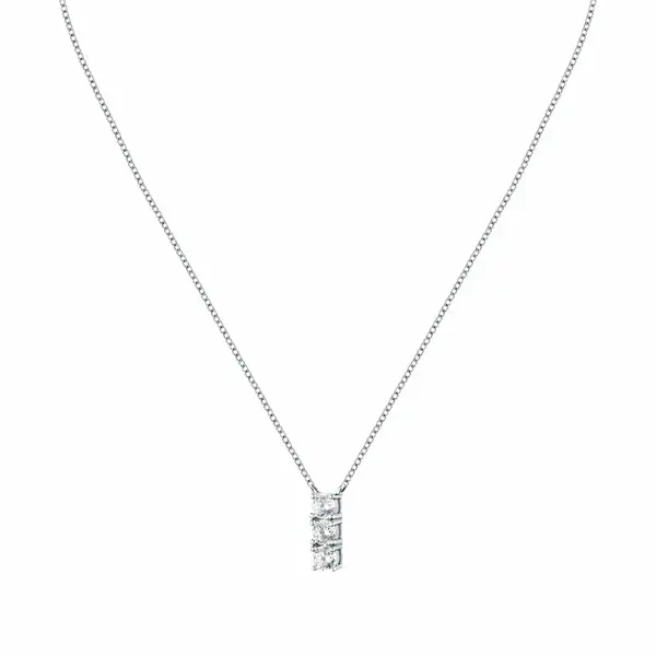 Morellato Třpytivý stříbrný náhrdelník se zirkony Tesori SAIW240 (řetízek, přívěsek)