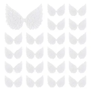 AHADEMAKER 50Pcs Cloth Embossed Wing Ornament Accessories
