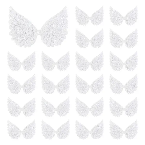AHADEMAKER 50Pcs Cloth Embossed Wing Ornament Accessories