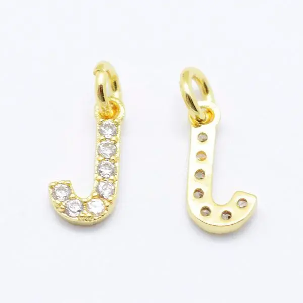 Brass Micro Pave Grade AAA Cubic Zirconia Charms
