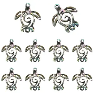 10Pcs Natural Paua Shell Connector Charms