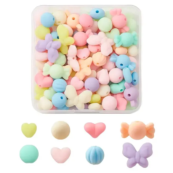 Rubberized Style Acrylic Beads