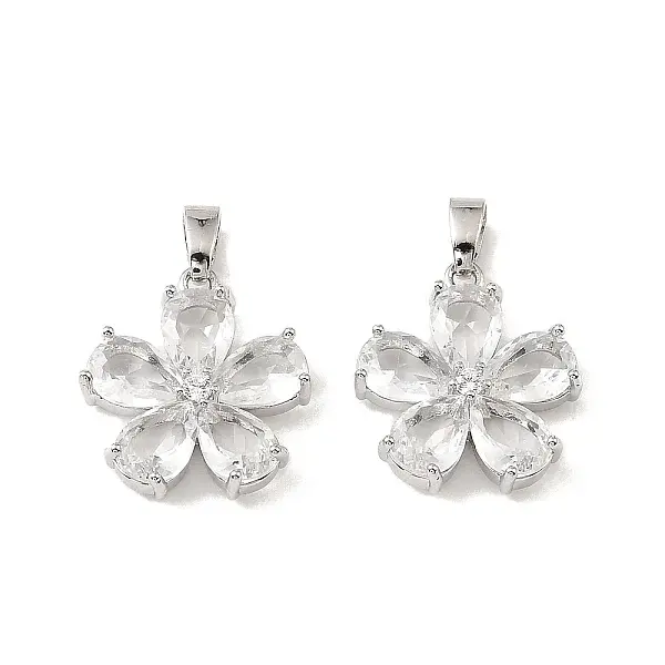 Brass & Clear Cubic Zirconia Pendants