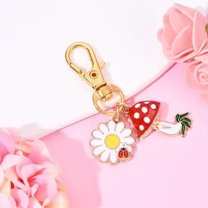 Flower & Mushroom Alloy Enamel Pendant Decorations