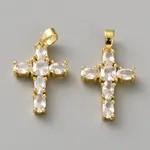 Brass Micro Pave Clear Cubic Zirconia Pendants