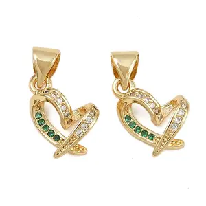 Brass Micro Pave Cubic Zirconia Charms