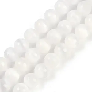 Natural Selenite Beads Strands