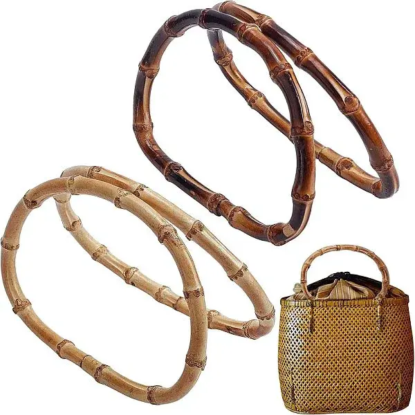 4Pcs 2 Colors Bamboo Bag Handle