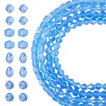 4 Strands 4 Styles Transparent Glass Beads Strands