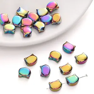 10Pcs Electroplate Glass Beads