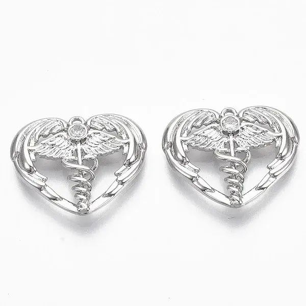 Brass Micro Pave Cubic Zirconia Pendants