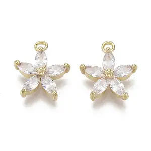 Brass Micro Pave Cubic Zirconia Charms
