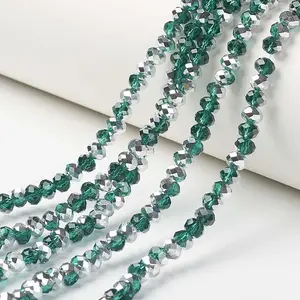 Electroplate Transparent Glass Beads Strands