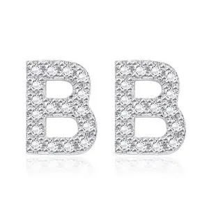 Brass Cubic Zirconia Stud Earrings