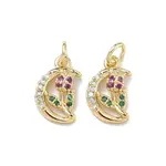 Brass Micro Pave Cubic Zirconia Pendants