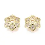 Brass Micro Pave Clear Cubic Zirconia Bead Caps