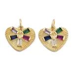 Rack Plating Brass Micro Pave Cubic Zirconia Charms