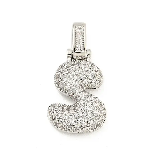 Brass Micro Pave Clear Cubic Zirconia Pendants