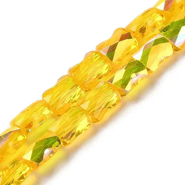 Transparent Electroplate Glass Beads Strands