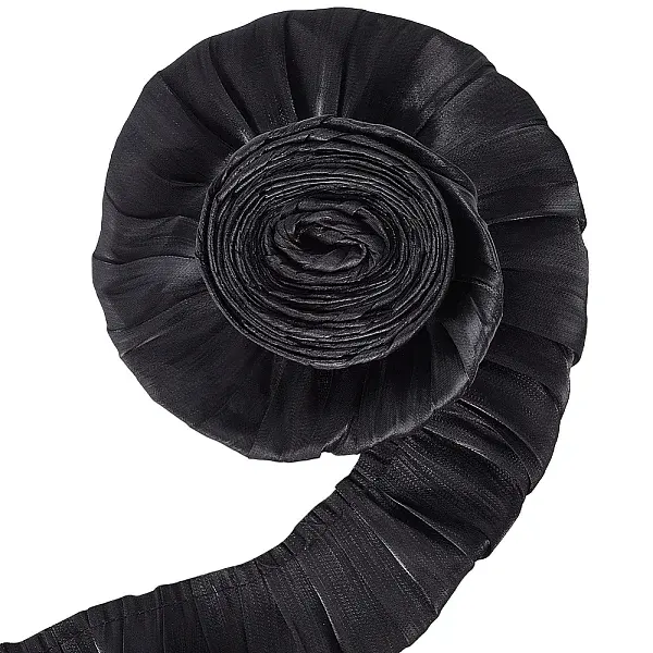 5M Double Layer Polyester Pleated Lace Ribbon