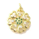 Brass Micro Pave Clear Cubic Zirconia Pendants