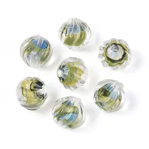 Textured Inner Flower Handmade Lampwork Beads