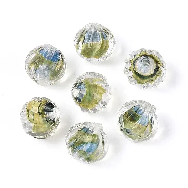 Textured Inner Flower Handmade Lampwork Beads