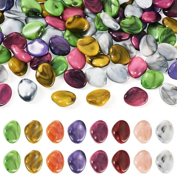 100Pcs Opaque Acrylic Beads