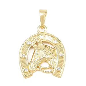 Brass Micro Pave Clear Cubic Zirconia Pendants