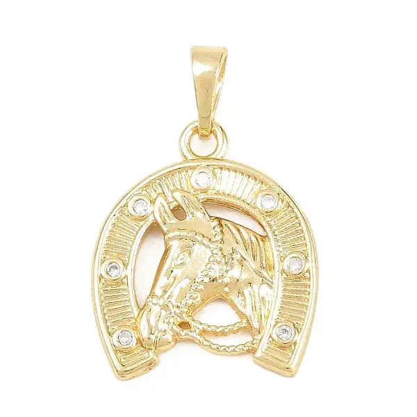 Brass Micro Pave Clear Cubic Zirconia Pendants