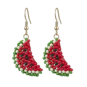 Glass Seed Beads Dangle Earrings