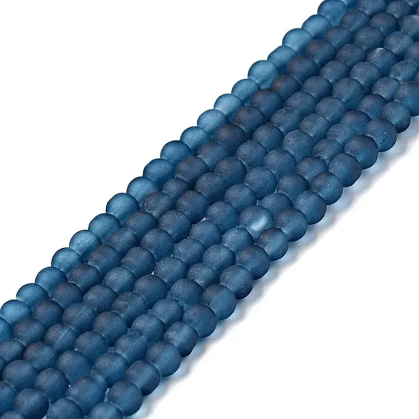 Baking Paint Transparent Glass Bead Strands