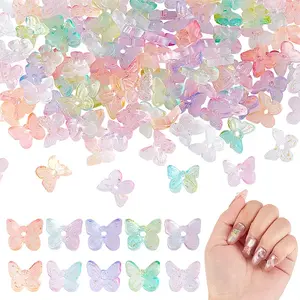 10 Sets 5 Colors Glitter Glass Cabochons