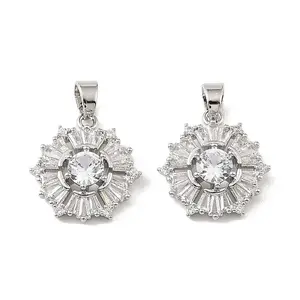 Brass & Clear Cubic Zirconia Pendants