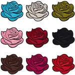 18Pcs 9 Colors Flower Embroider Self-adhesion Thread Iron on & Sew On Patches