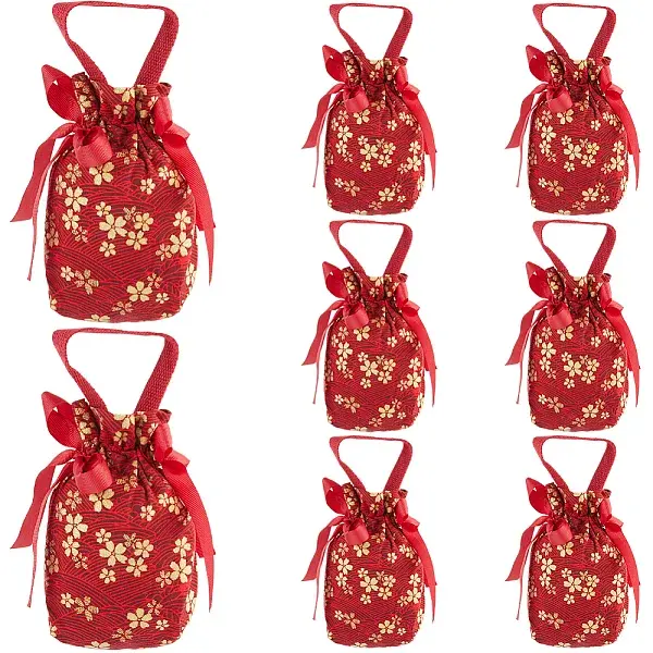 Flower Printed Cloth Drawstring Storage Bags
