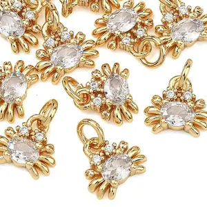 SHEGRACE Brass Clear Cubic Zirconia Charms