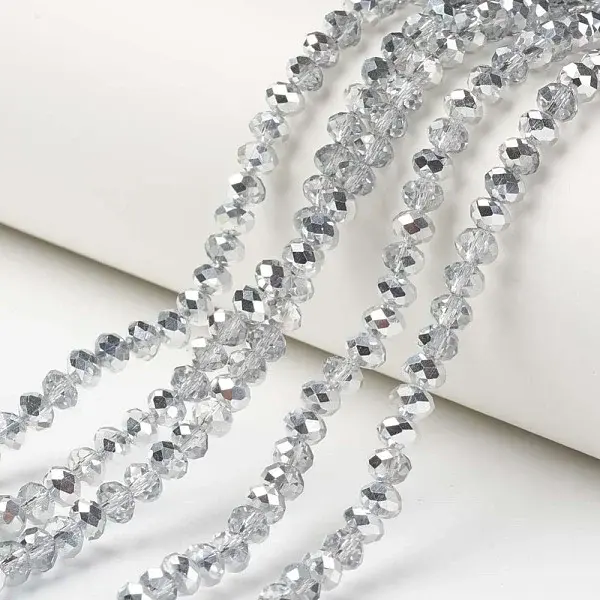 Electroplate Transparent Glass Beads Strands
