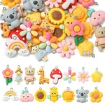 30Pcs 15 Styles Opaque Resin Pendants