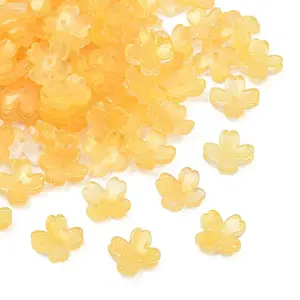 Two Tone Transparent Glass Bead Caps