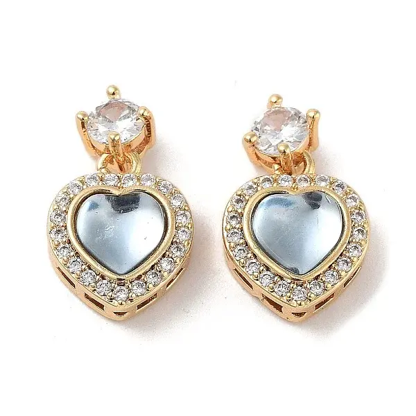 Brass Clear Cubic Zirconia Pendants