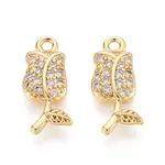 Brass Micro Pave Clear Cubic Zirconia Pendants