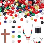 DIY Cross & Barrel Plastic & Wood Bracelets Jewelry Making Kits