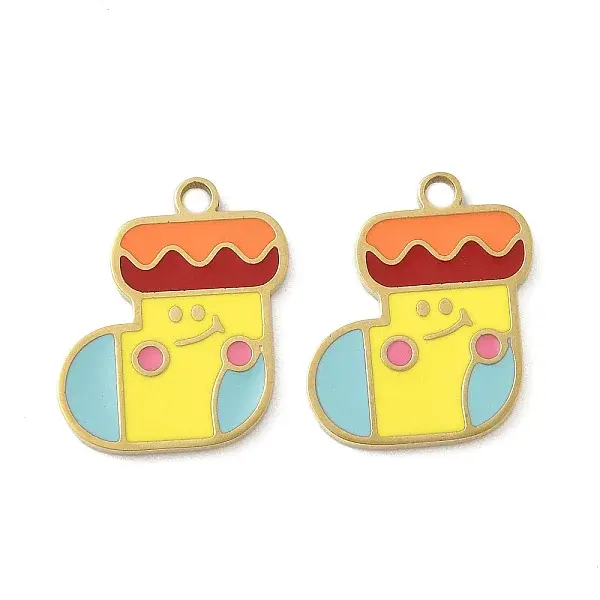 Christmas 304 Stainless Steel Enamel Pendants