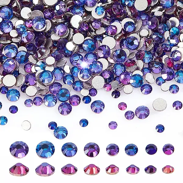 3200Pcs 4 Styls Flat Back Glass Cabochons