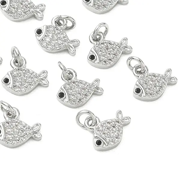 Brass Micro Pave Cubic Zirconia Pendants