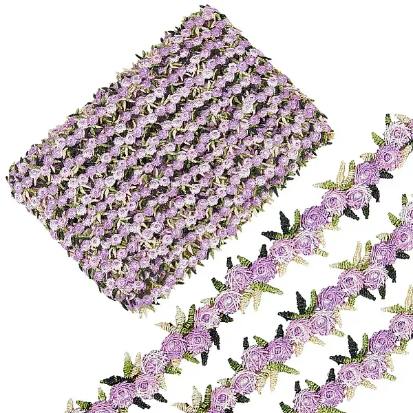 15 Yards Flower Polyester Embroidery Lace Ribbon